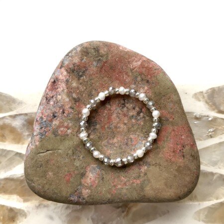 AntracytArt Pierścionek Pearls 6oPE02 z-1